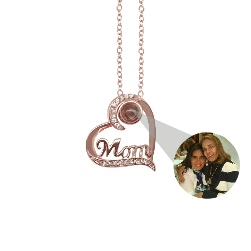 Custom Heart Photo Necklace for Mom