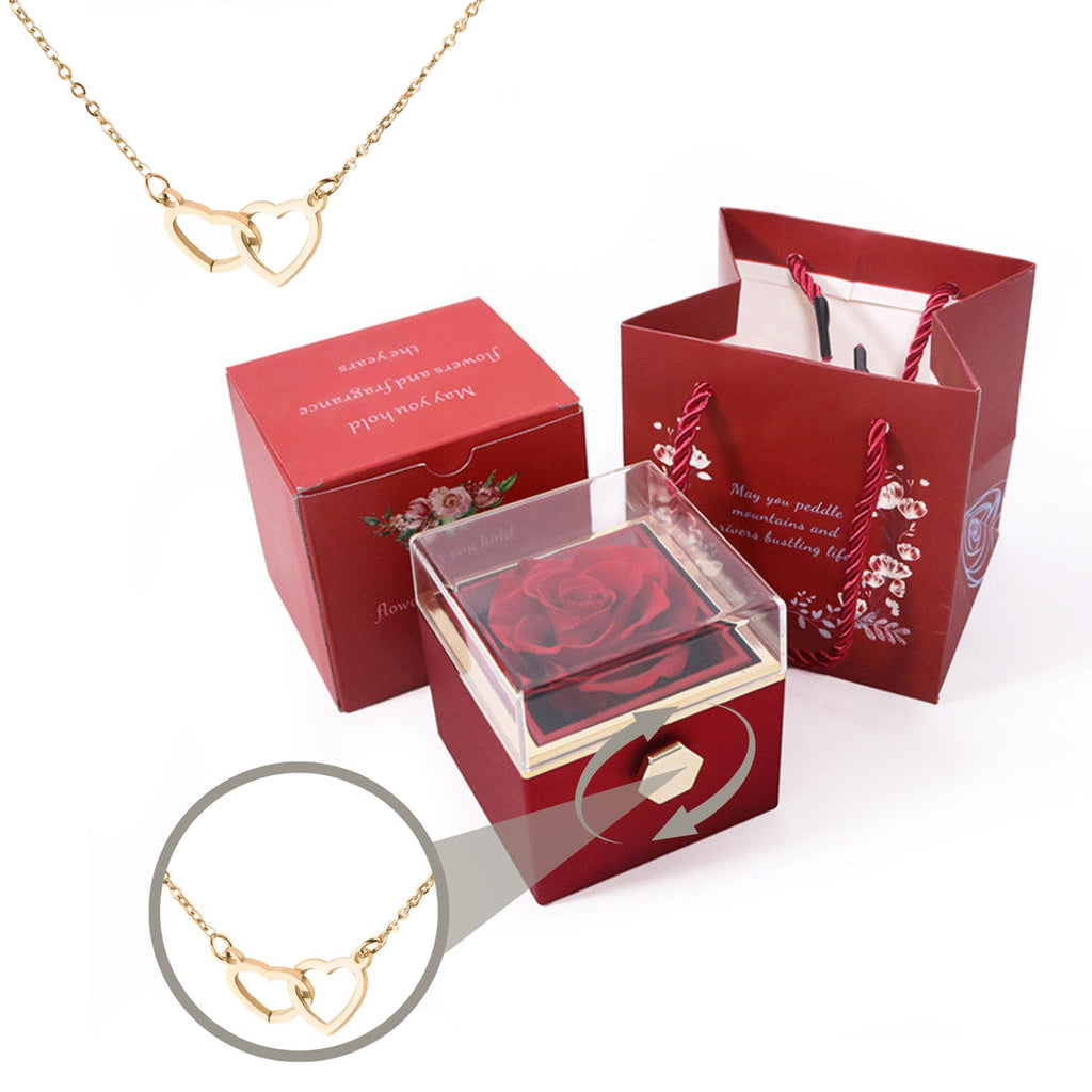 Engraved Necklace with Eternal Rose Box