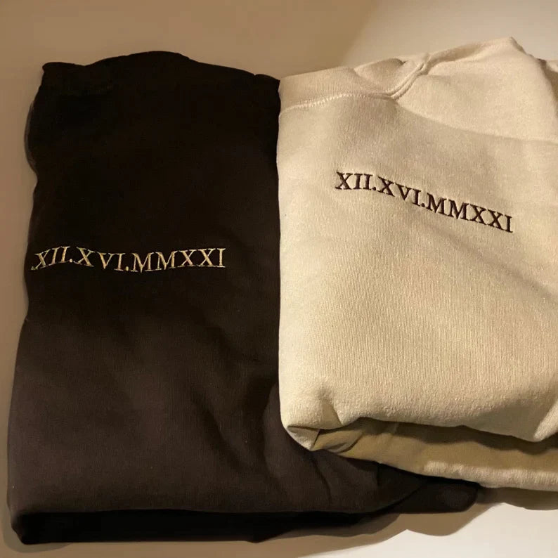 Custom Embroidered Roman Numeral Sweatshirt