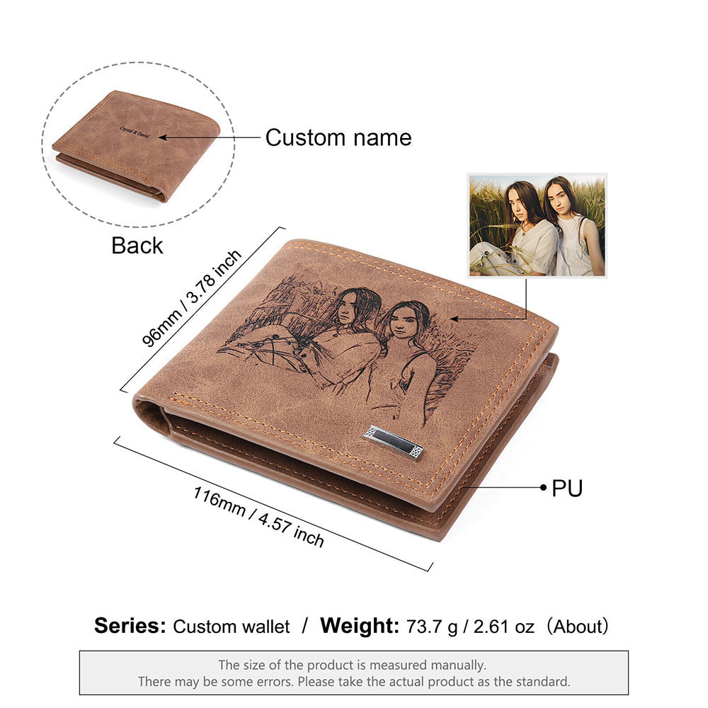 Photo Engraved Wallet Gift for Men