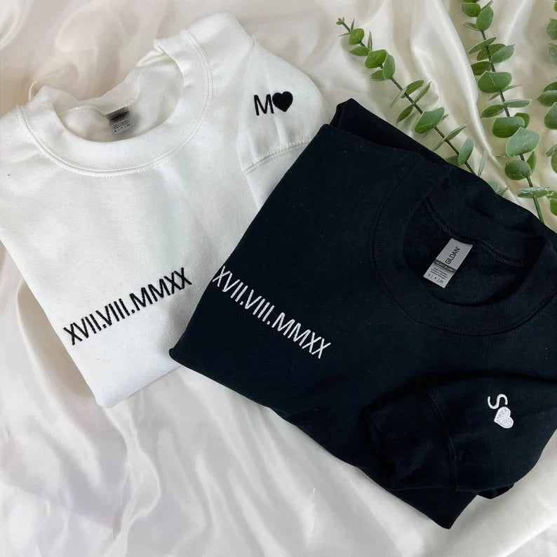 Custom Embroidered Roman Numeral Sweatshirt