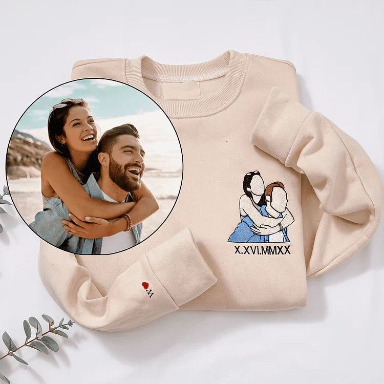 Custom Embroidered Portrait Music Player Sweatshirt