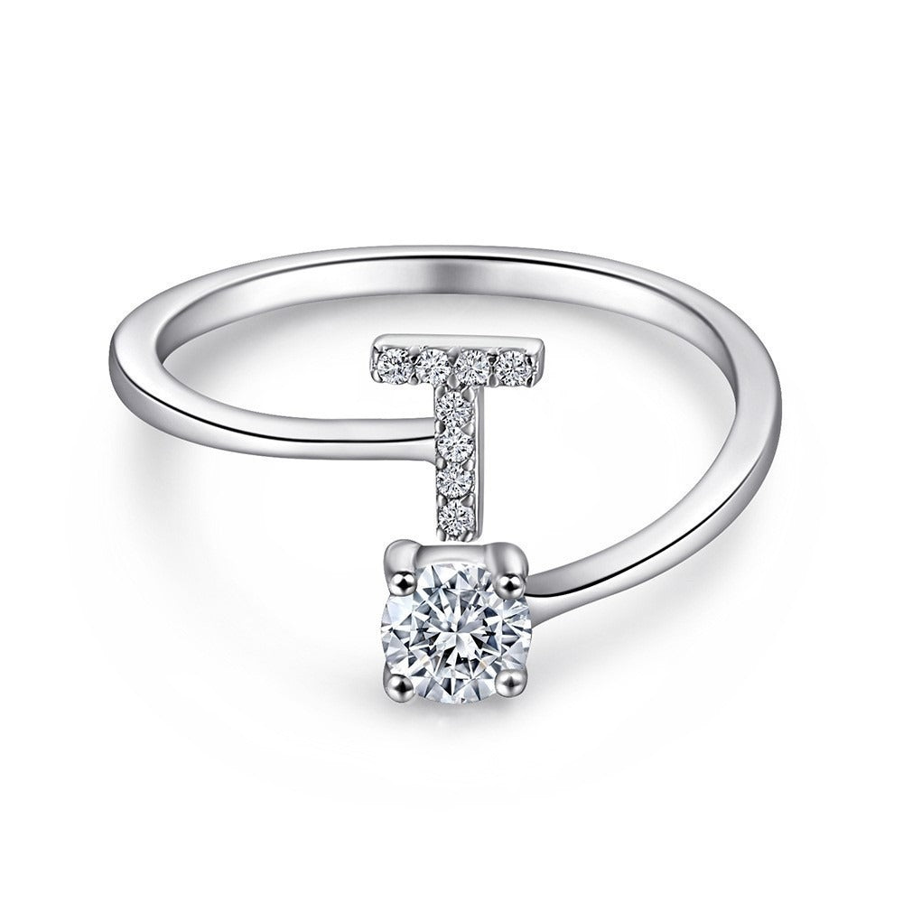 Initial Sterling Silver Ring