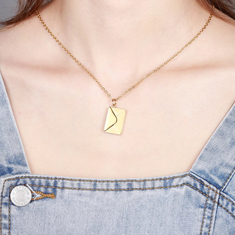 Envelope Necklace With Secret Message