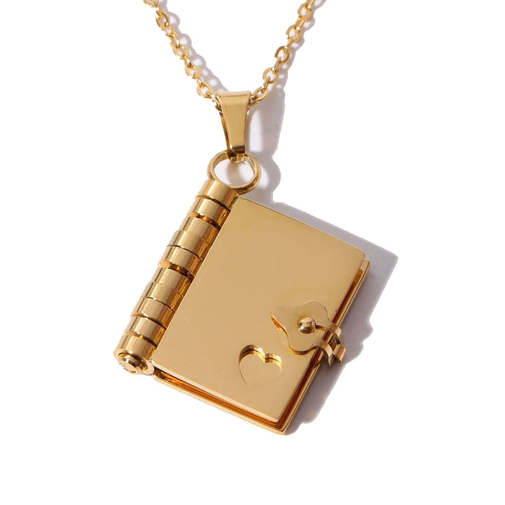 Custom Book Necklace, Any Message Inside